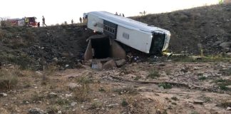 Erzurum’da otobüs şarampole yuvarlandı!