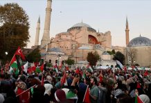 İstanbul’da büyük Filistin yürüyüşü düzenlendi!