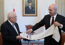 TBMM Başkanı Kurtulmuş, Filistin Devlet Başkanı Abbas ile bir araya geldi!